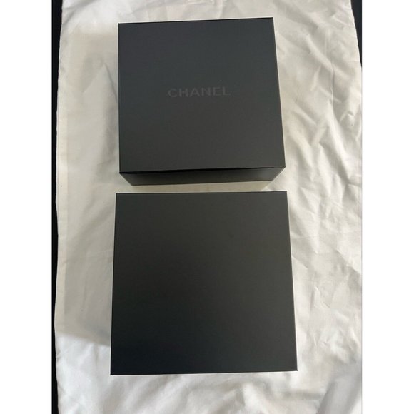 Chanel Gift Empty Box Storage  Black  8.5 x 8.5" x 4" - Picture 7 of 8